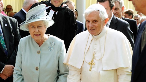 Papa Bento XVI e a rainha Elizabeth II