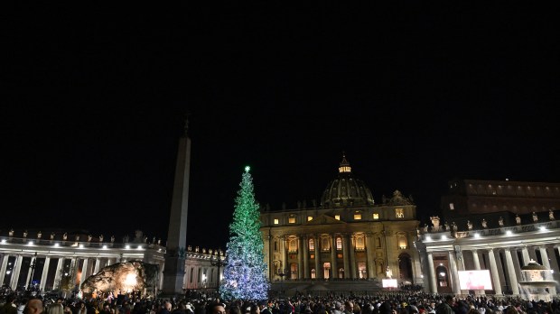 St. Peter's Square - Christmas tree and nativity scene lighting ceremony at the Vatican Dec.09 2023